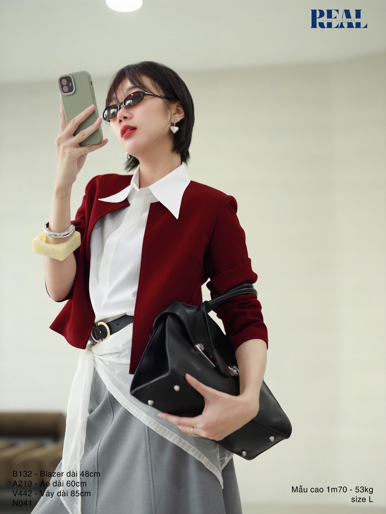 Blazer cổ tròn