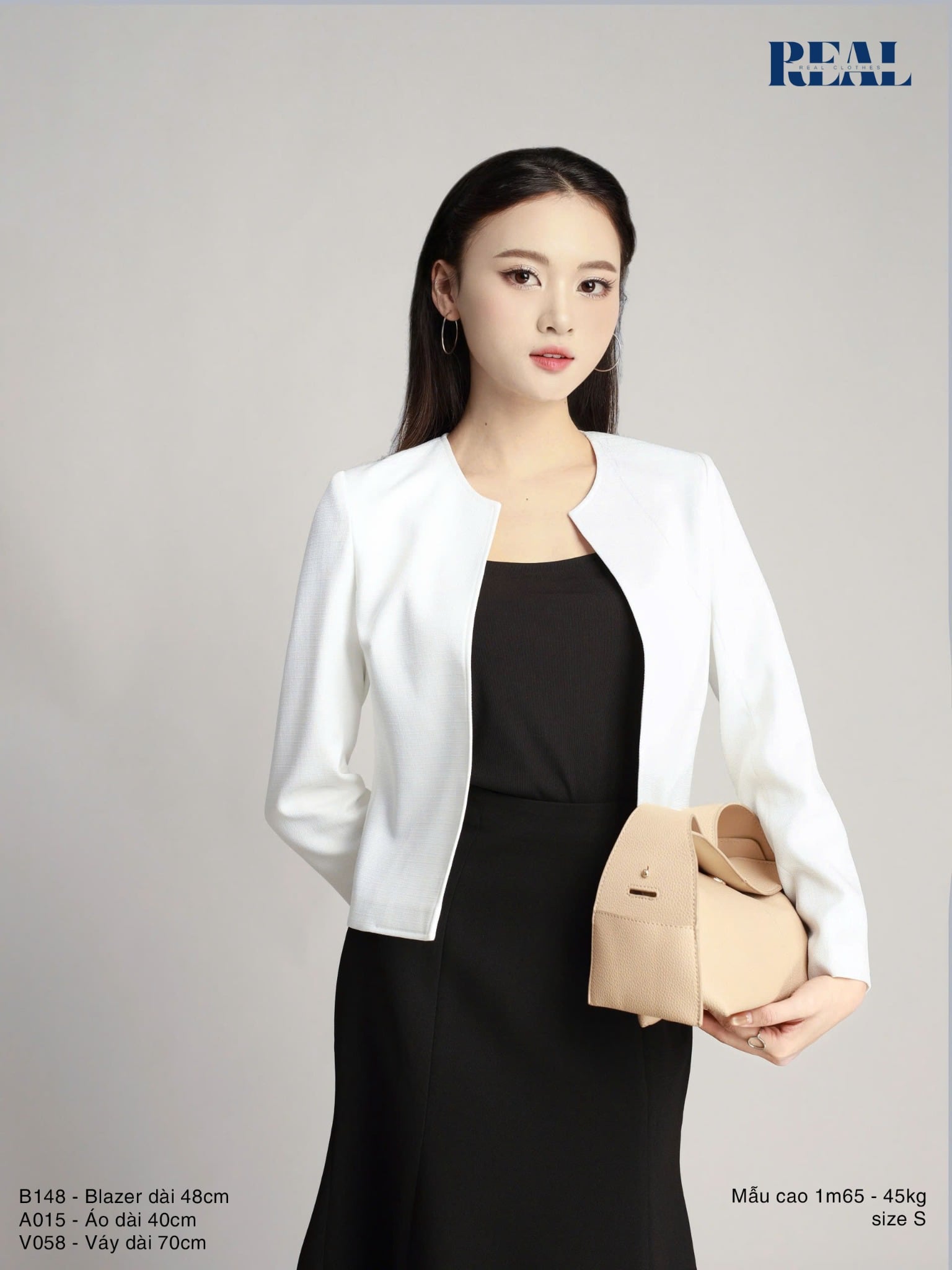Blazer cổ tròn