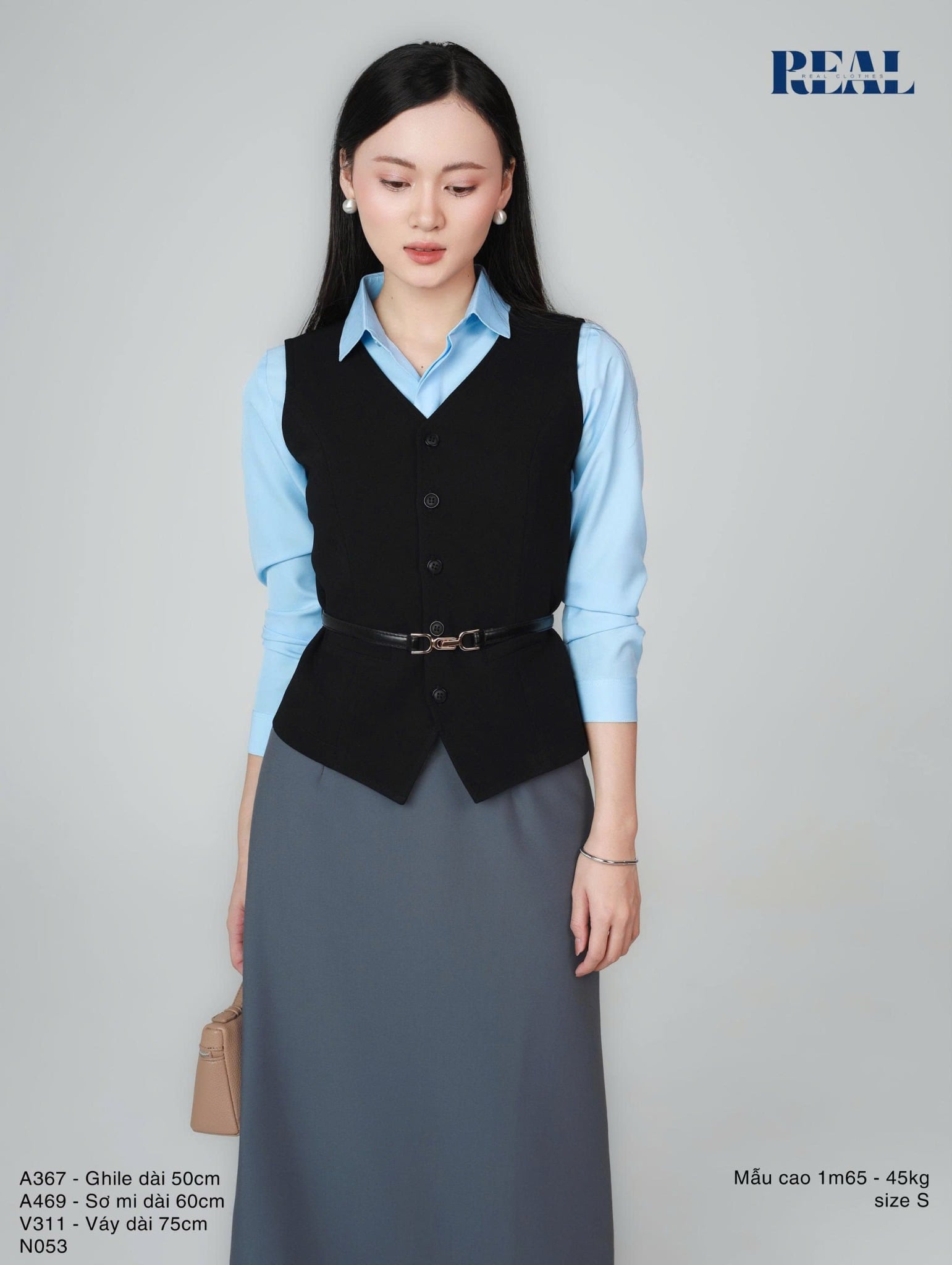 Sơ mi cổ Đức blue