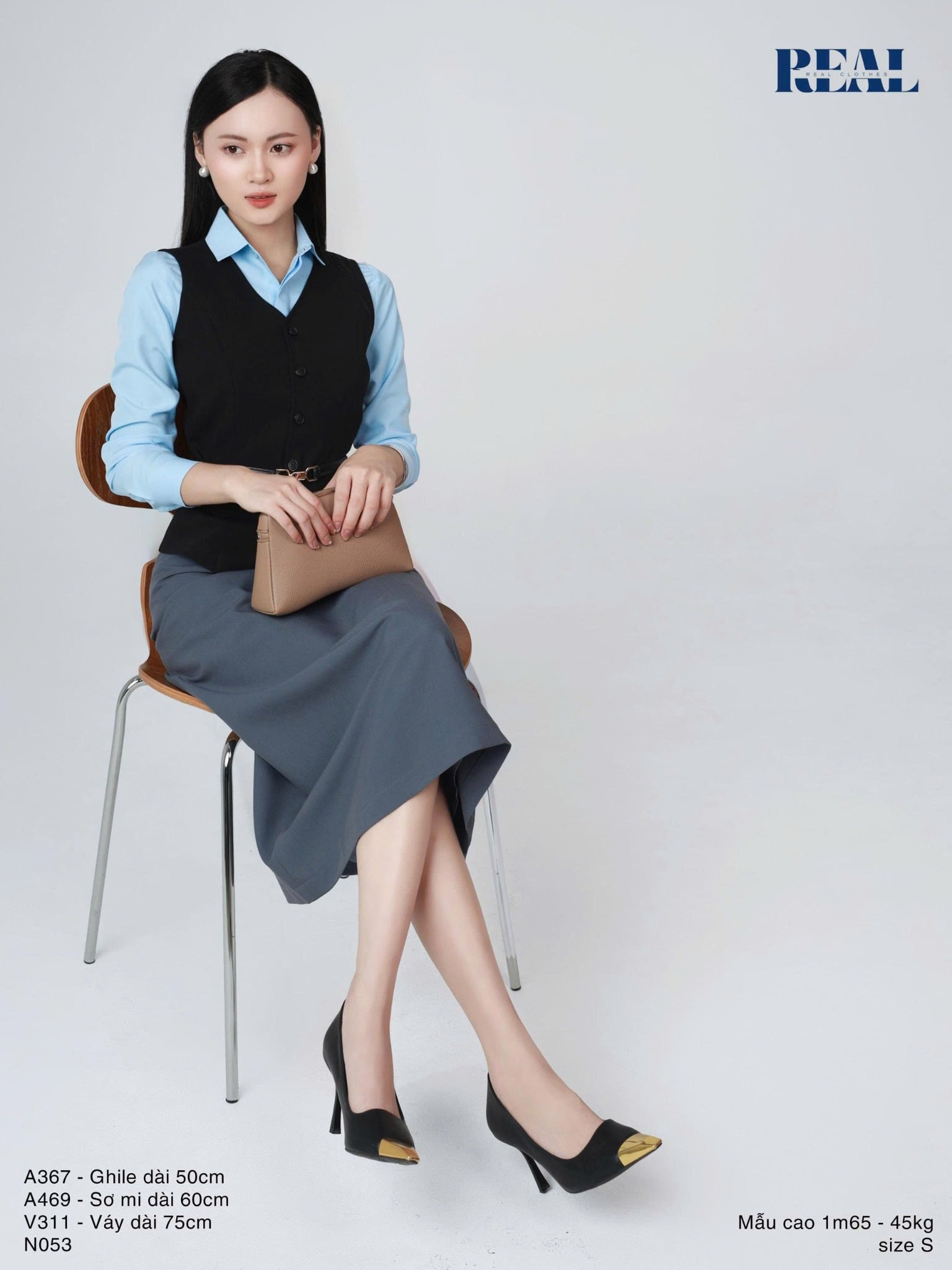 Sơ mi cổ Đức blue