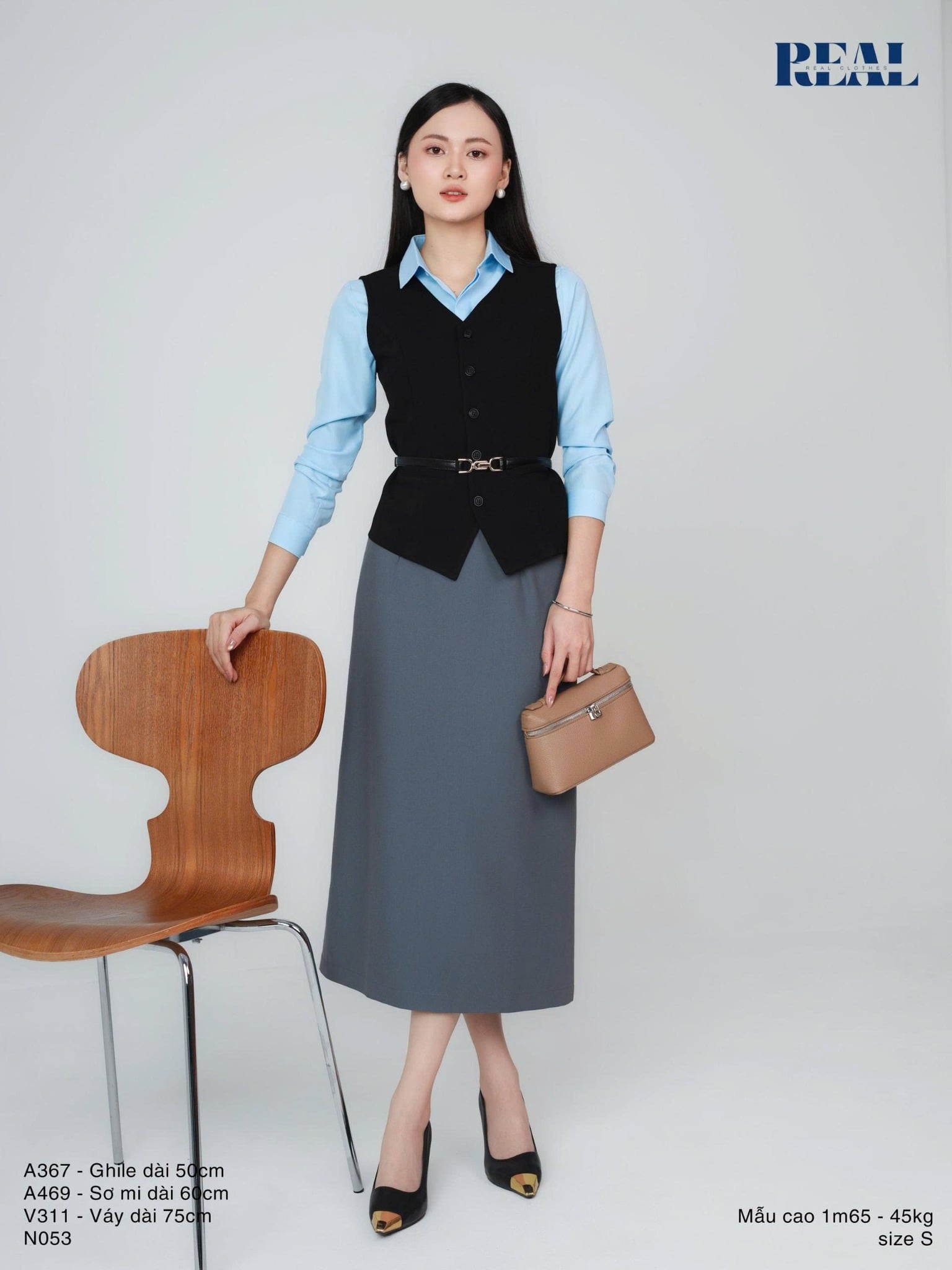 Sơ mi cổ Đức blue