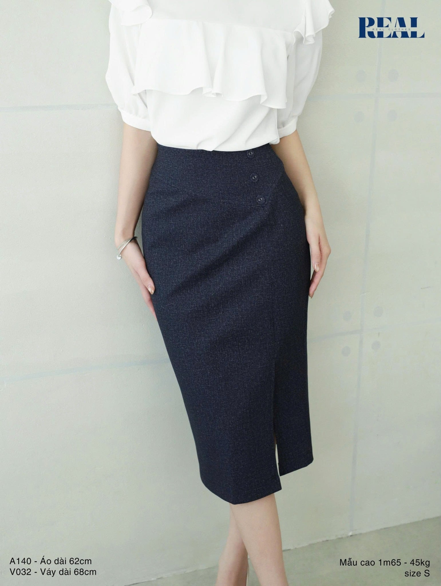  Bút chì thun tôn eo xanh wash 