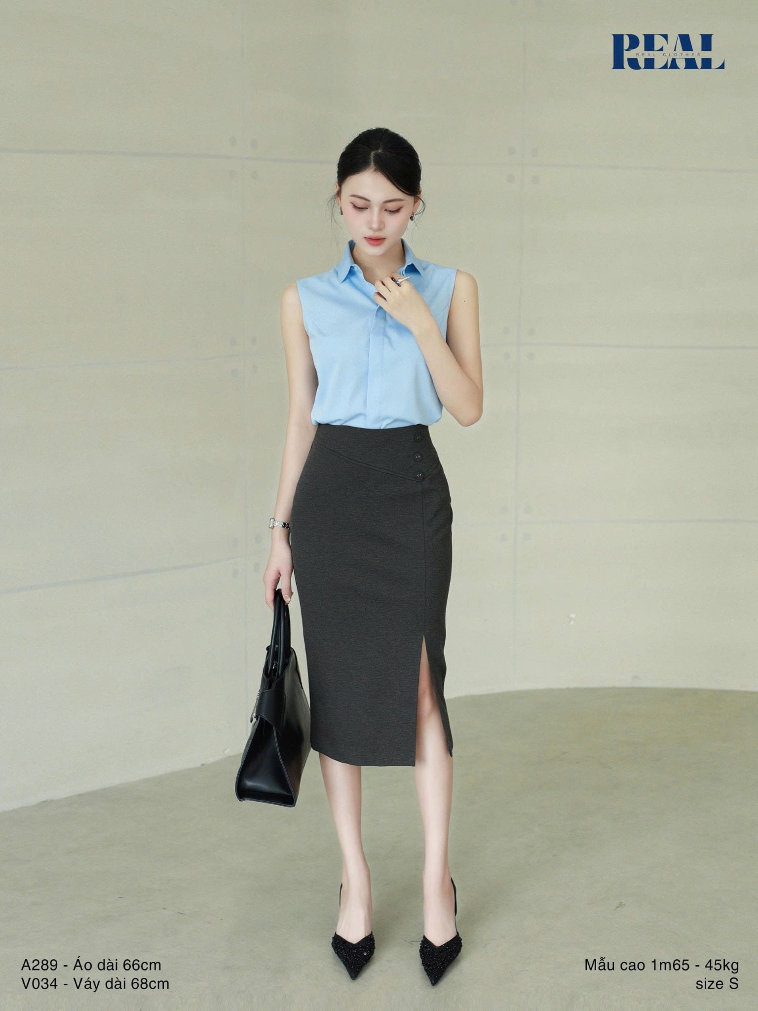 Sơ mi blue không tay