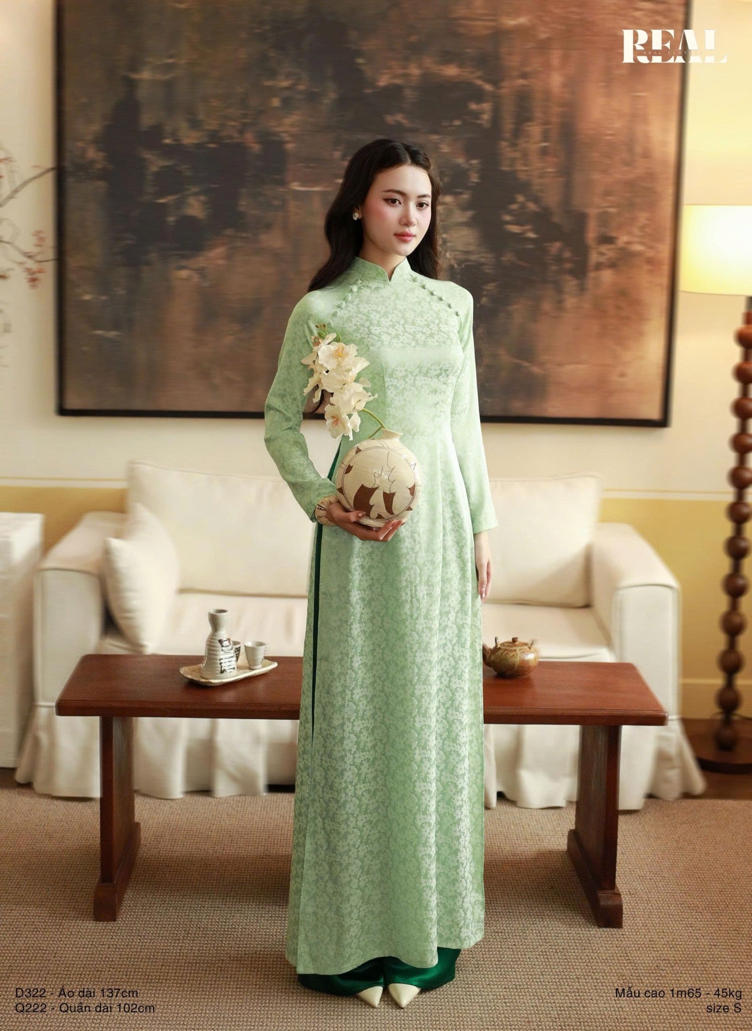 Áo dài truyền thống Nhã An tay dài