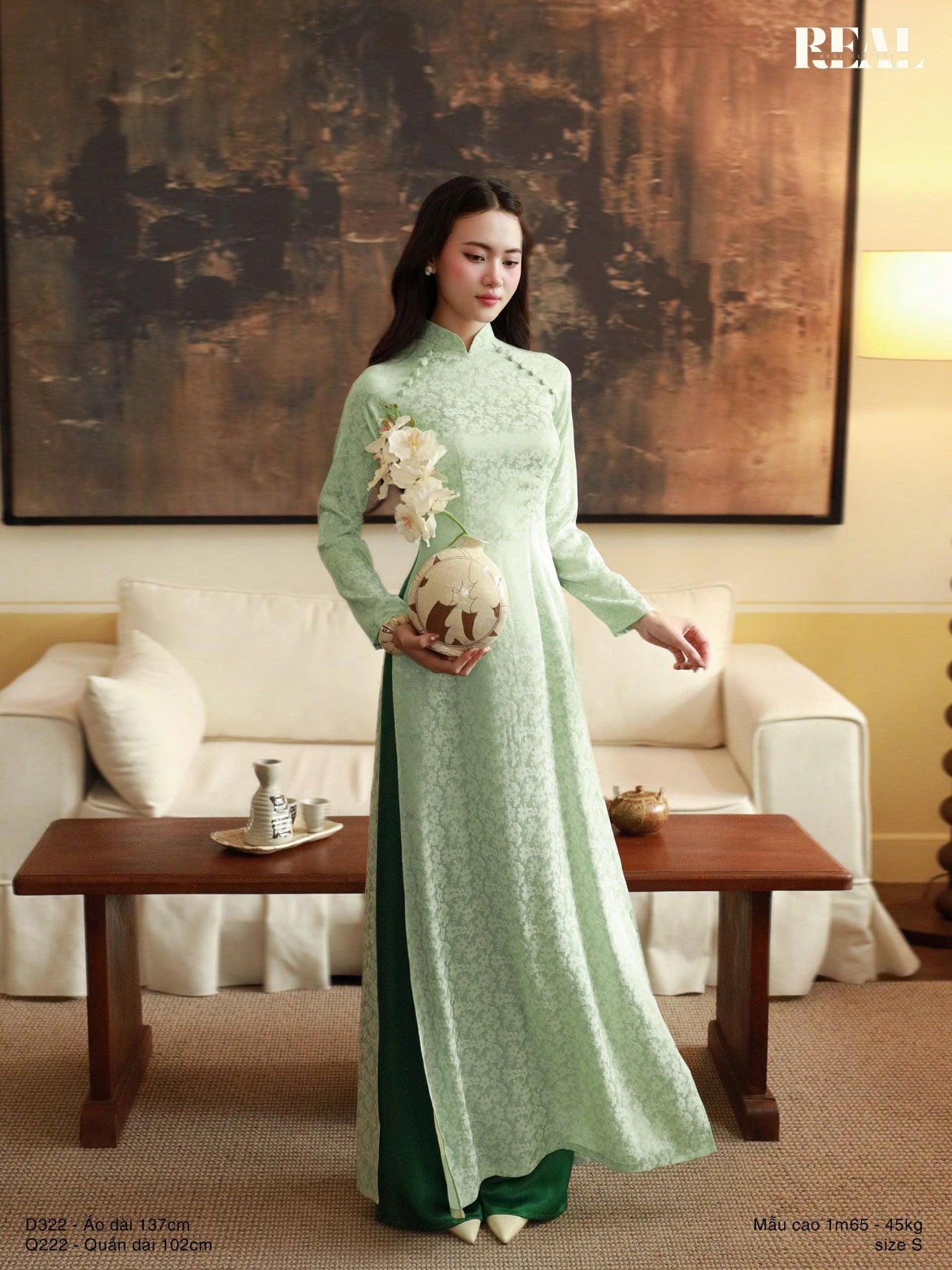  Áo dài truyền thống Nhã An tay dài 