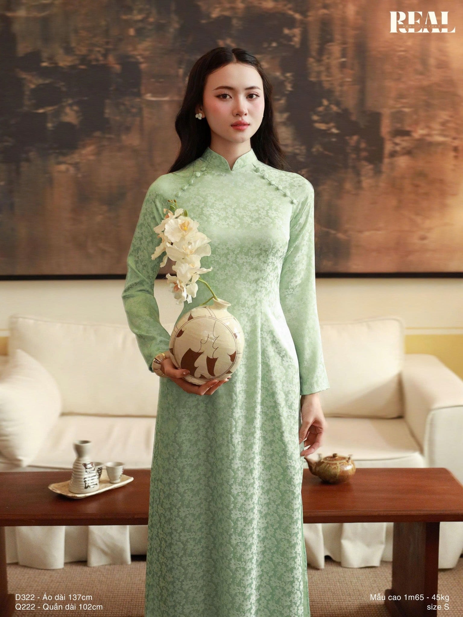 Áo dài truyền thống Nhã An tay dài