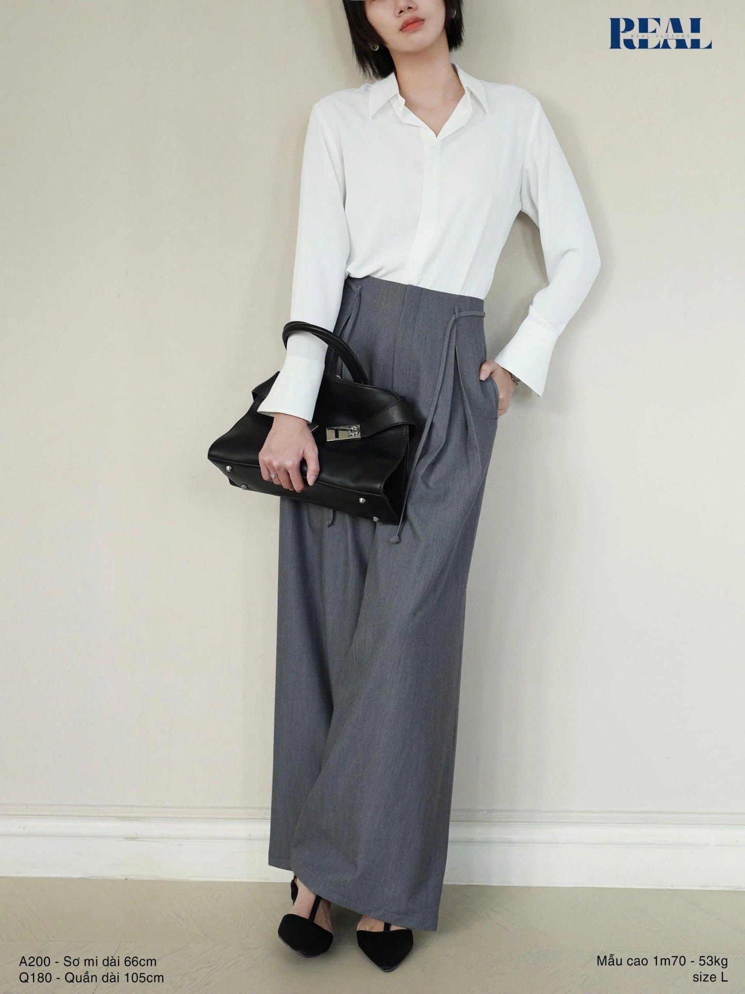 Sơ mi tay loe trắng