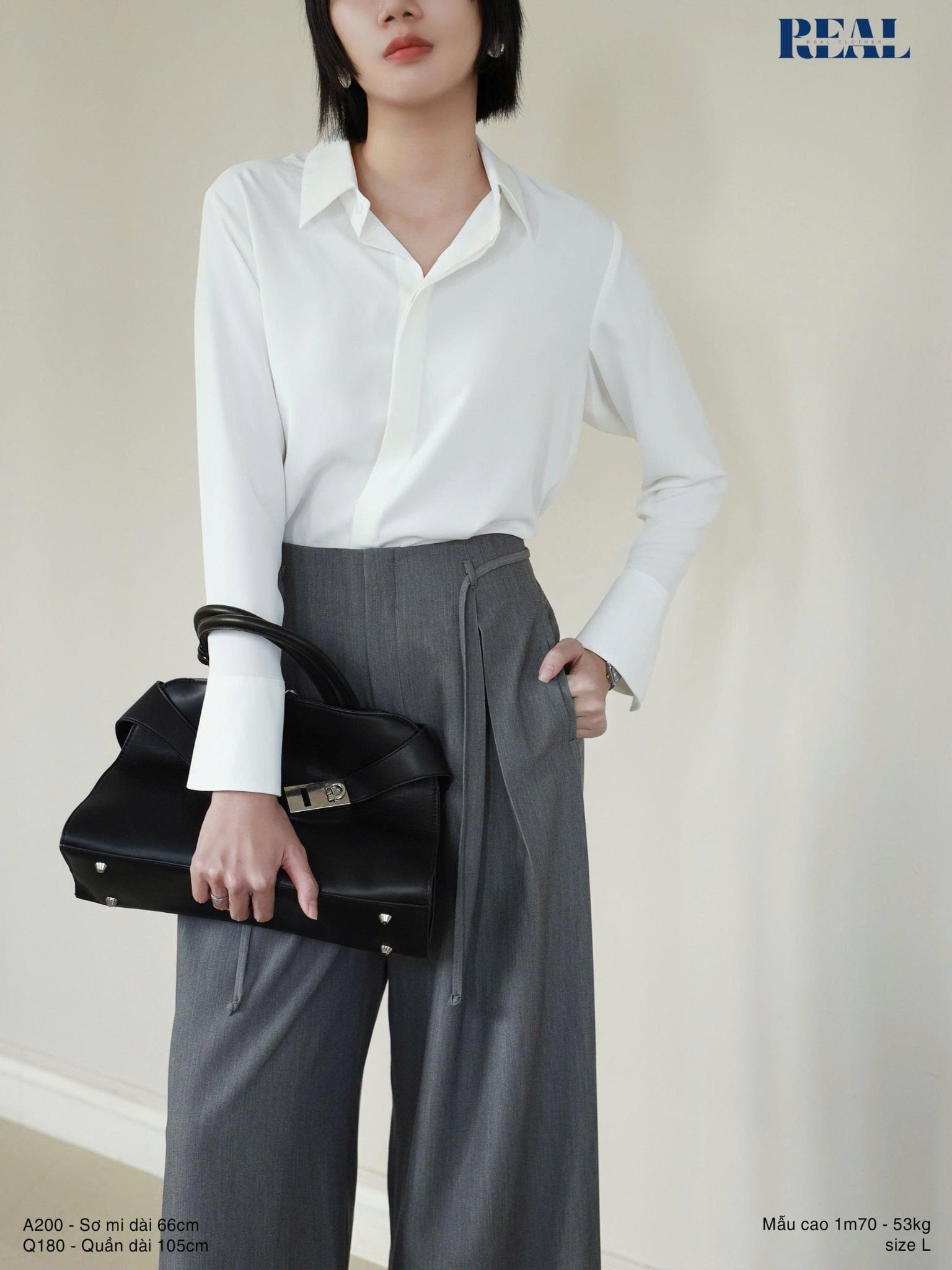 Sơ mi tay loe trắng