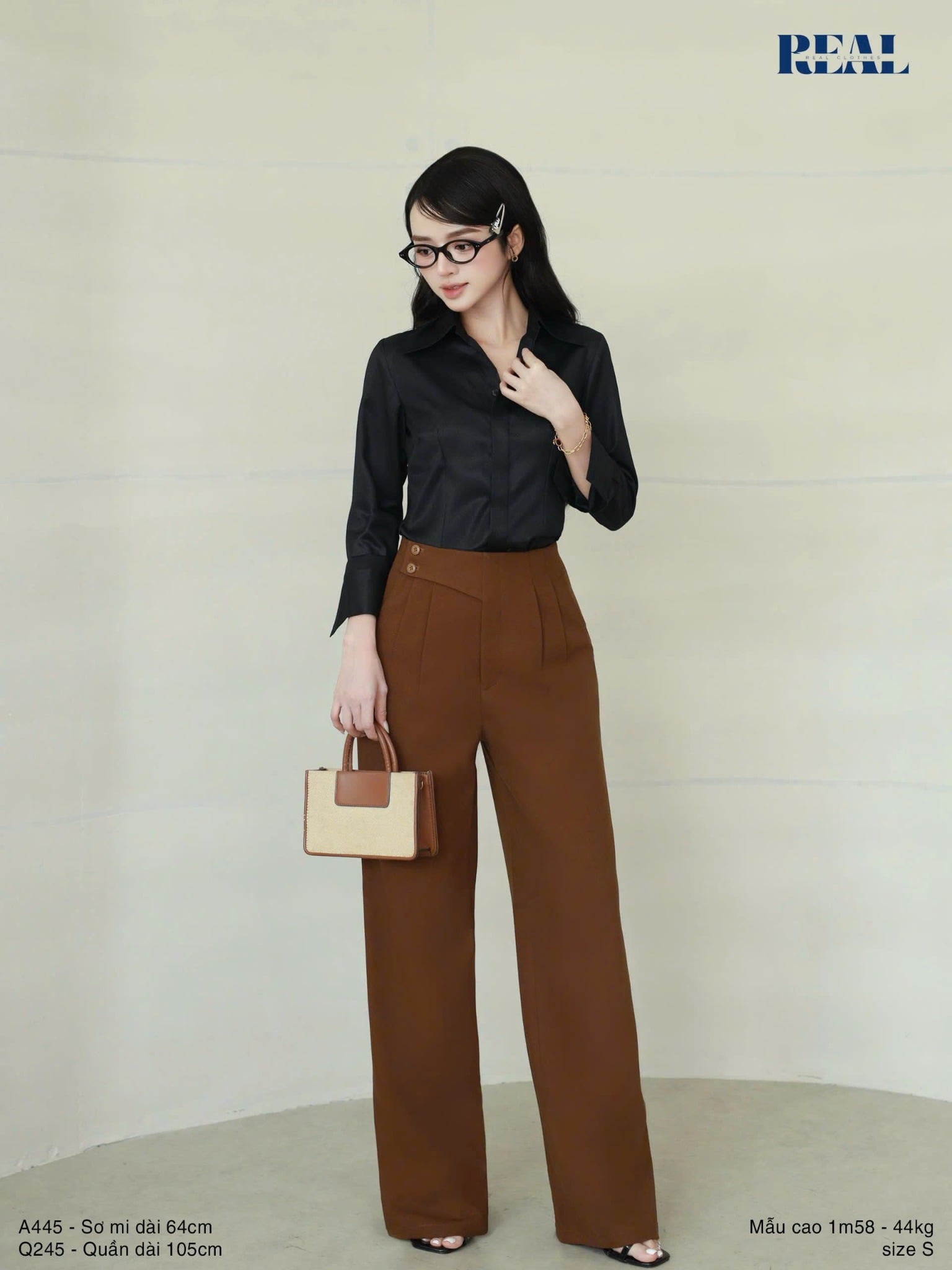 Quần suông Tokyo nút