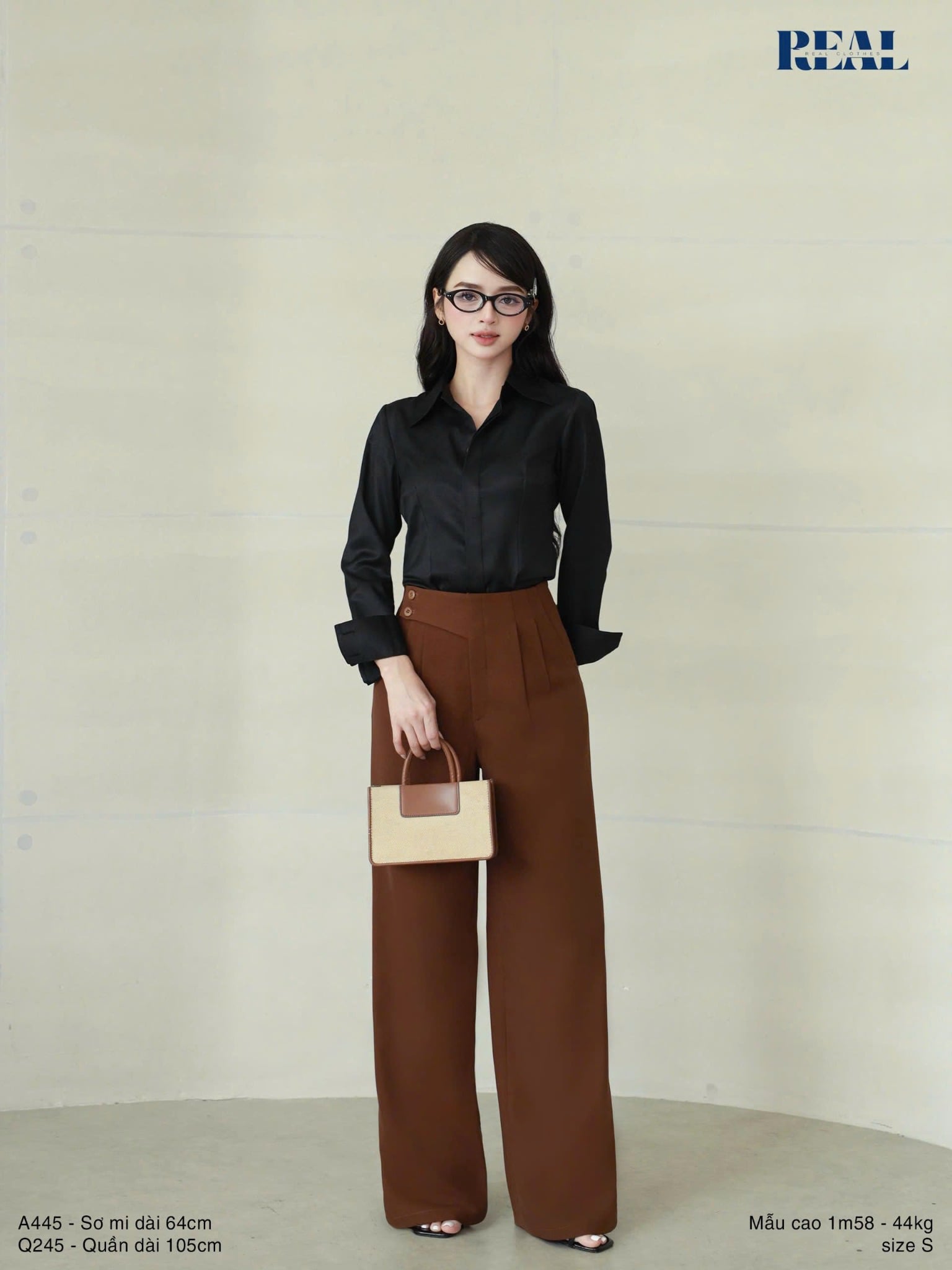 Quần suông Tokyo nút