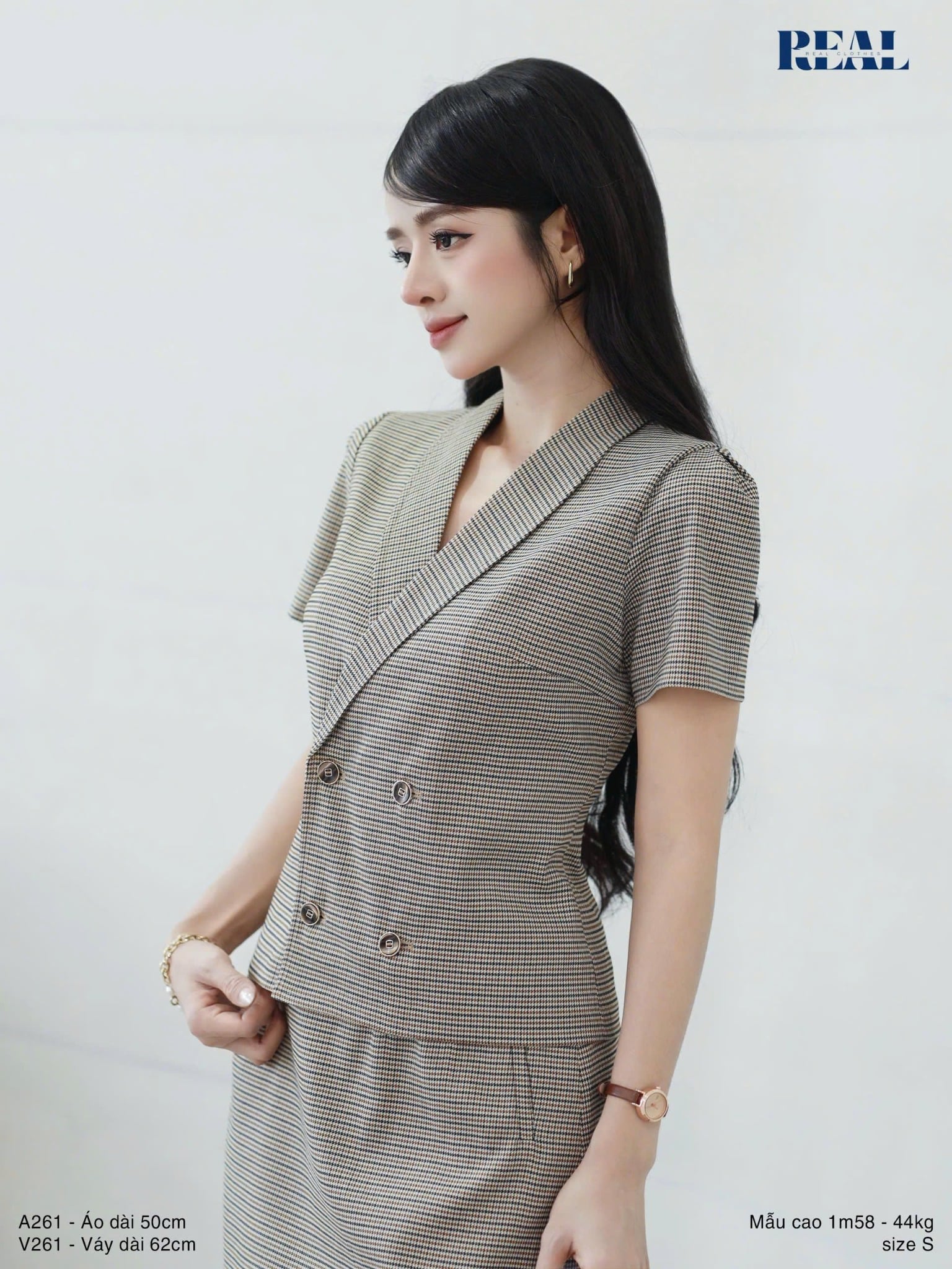  Áo Emma zigzag nâu 