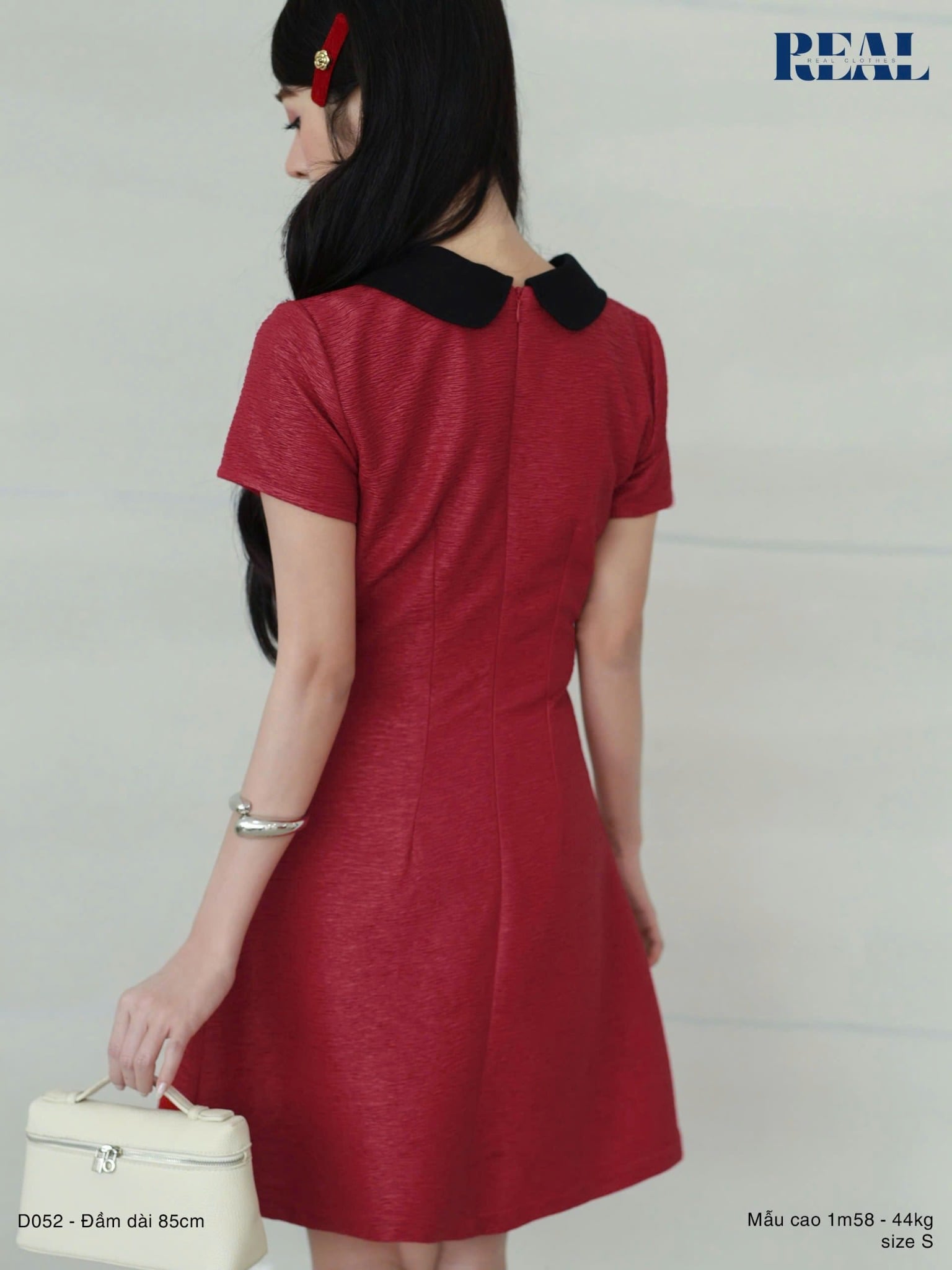 Đầm Jennie form A cổ lá sen