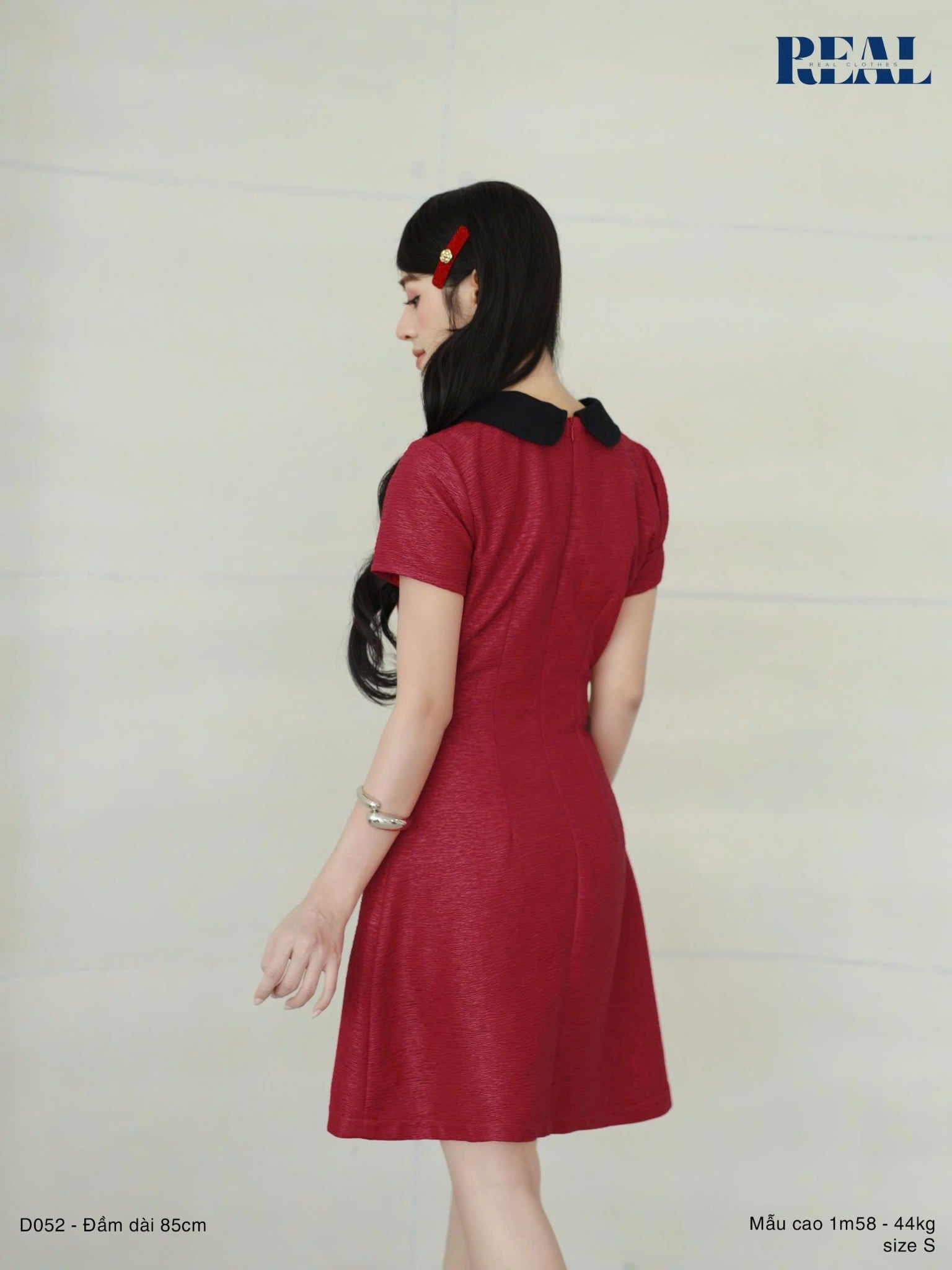 Đầm Jennie form A cổ lá sen
