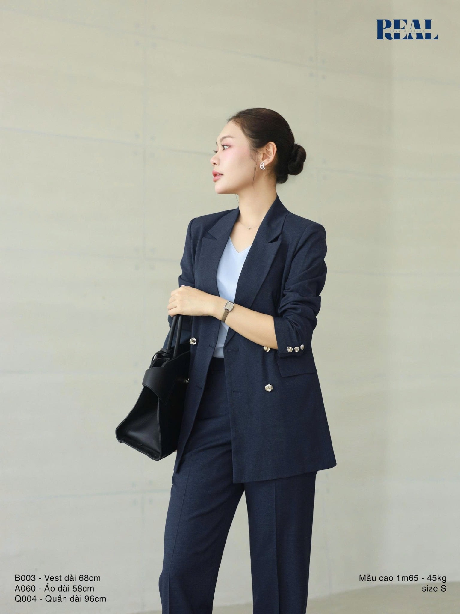 Blazer dài Seoul xanh vệt