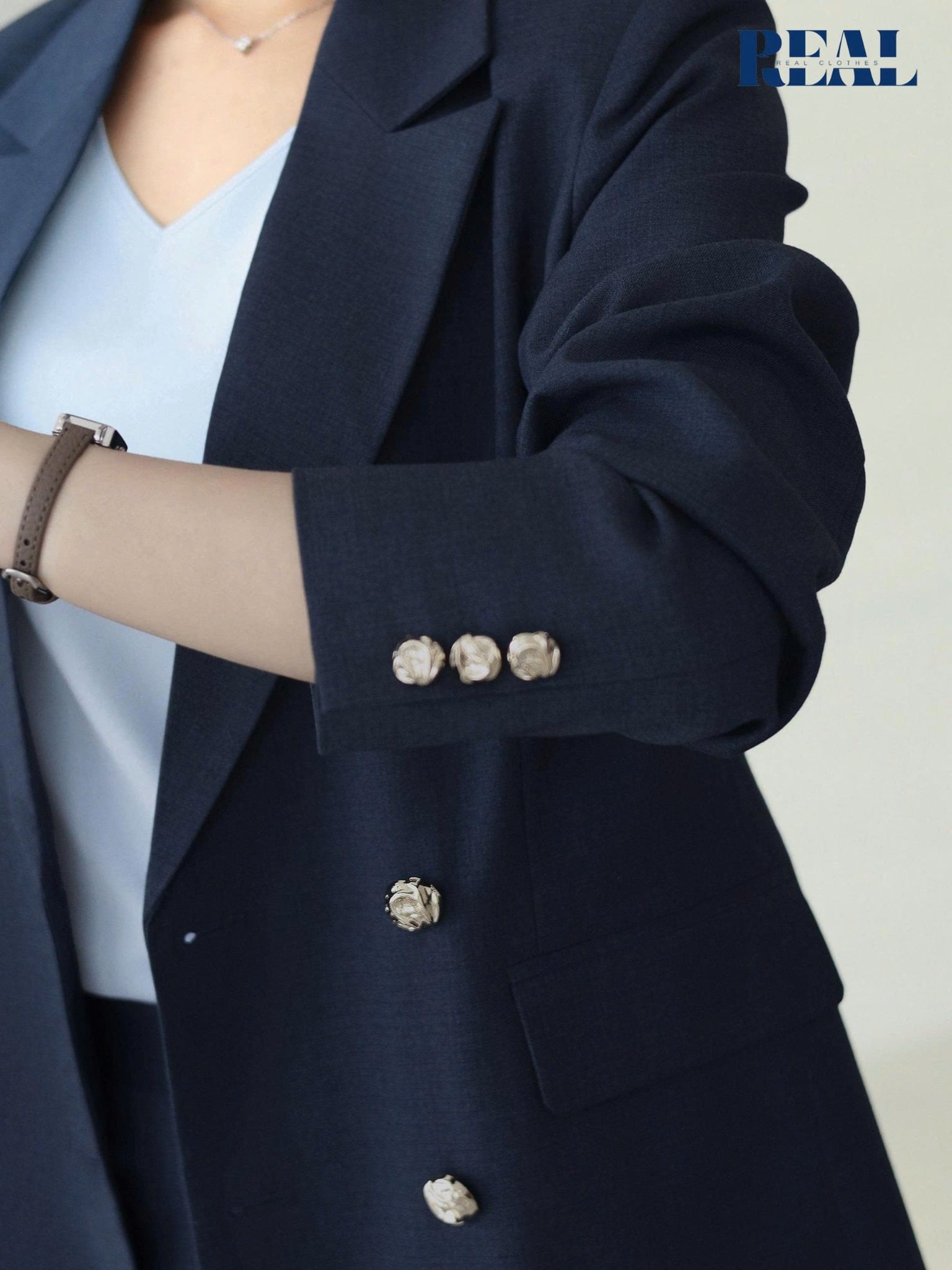 Blazer dài Seoul xanh vệt