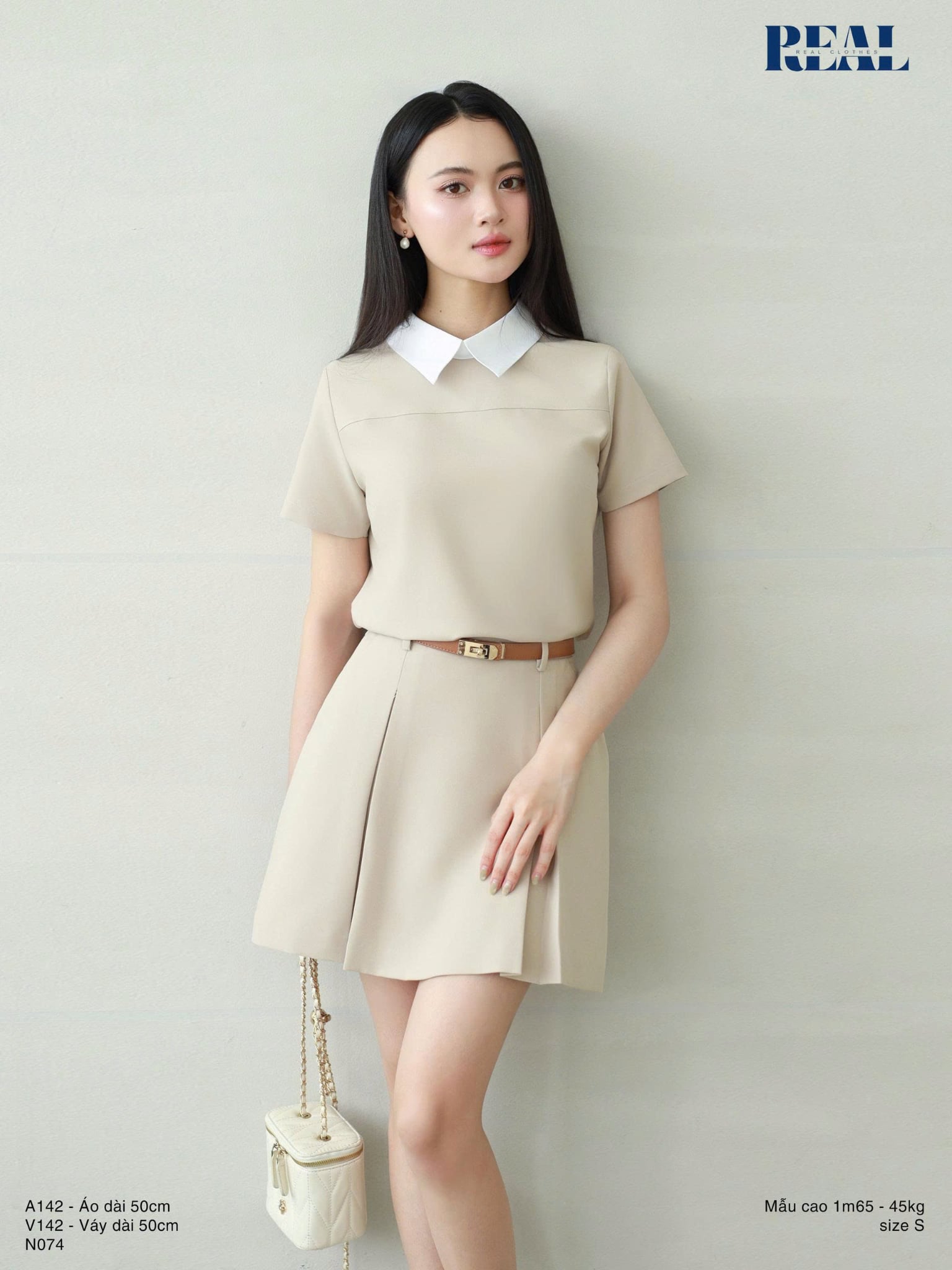 Váy xếp li dáng A ngắn