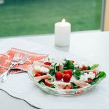  Đĩa thủy tinh chịu nhiệt cao cấp Hario heatproof glass 800ml dùng được lò nướng, lò viba (Φ220mm) 