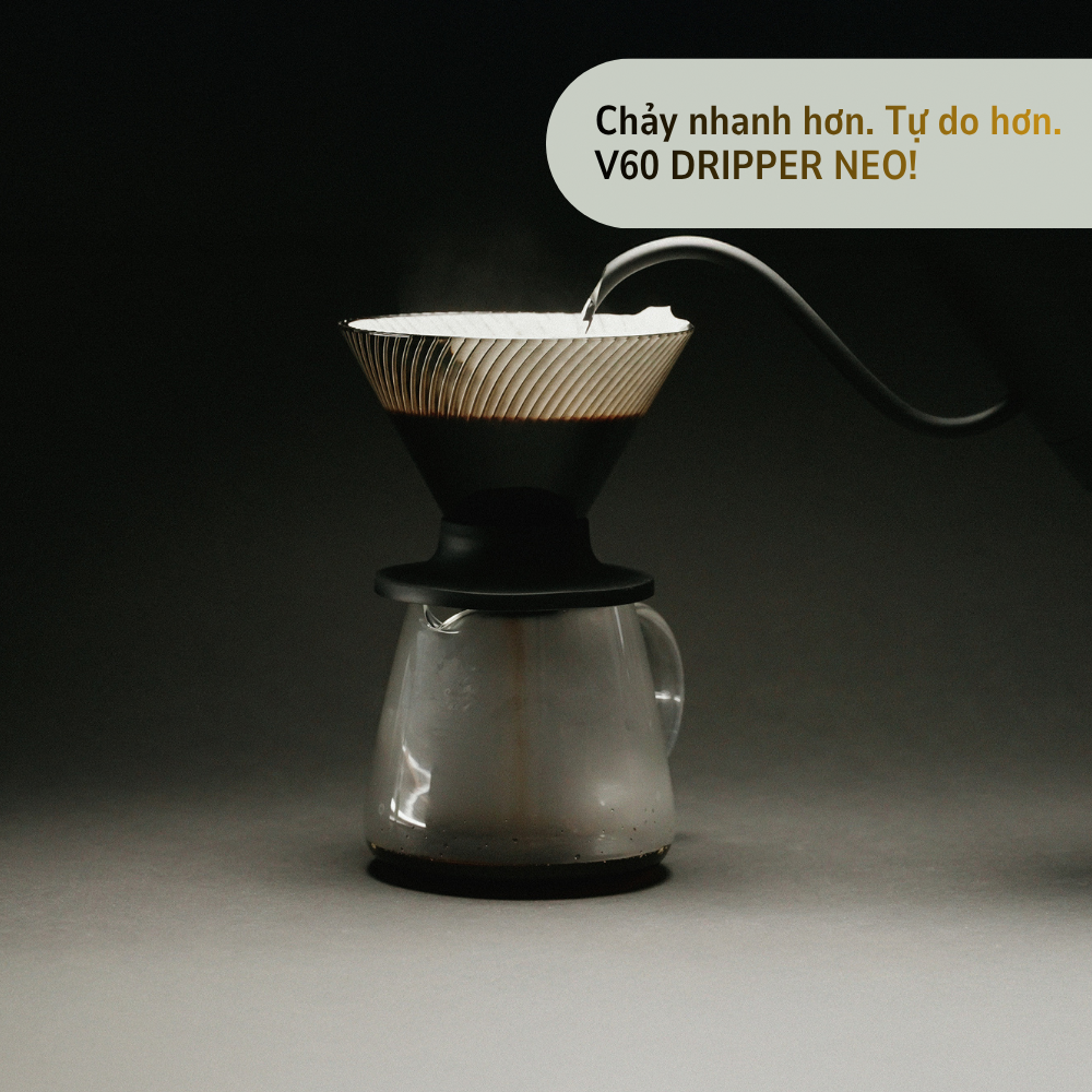  Phễu V60 NEO pha cà phê Hario V60 dripper Neo VDN 72 rãnh, size 02 (nhựa Tritan Eastman và silicone) 