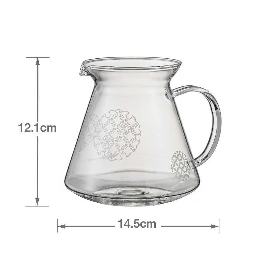  Bình server đựng cà phê Hario SHIPPOU size 02-600ml thủy tinh chịu nhiệt họa tiết dòng AYA Series 