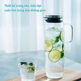  Bình nước bằng thủy tinh chịu nhiệt cao cấp Hario Water Jug 1.300ml (nắp thép, tay cầm thủy tinh) 