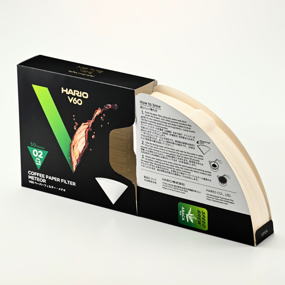  Giấy lọc cà phê Hario V60 Speed Brew METEOR coffee paper filter VCF-02-50-MT (50 tờ, Size 02, Trắng) 
