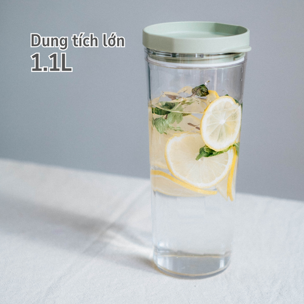  Bình đựng nước cao cấp Hario Jusio water pitcher FPJ-11-SG (nhựa PCT Tritan đặc biệt từ Eastman) 