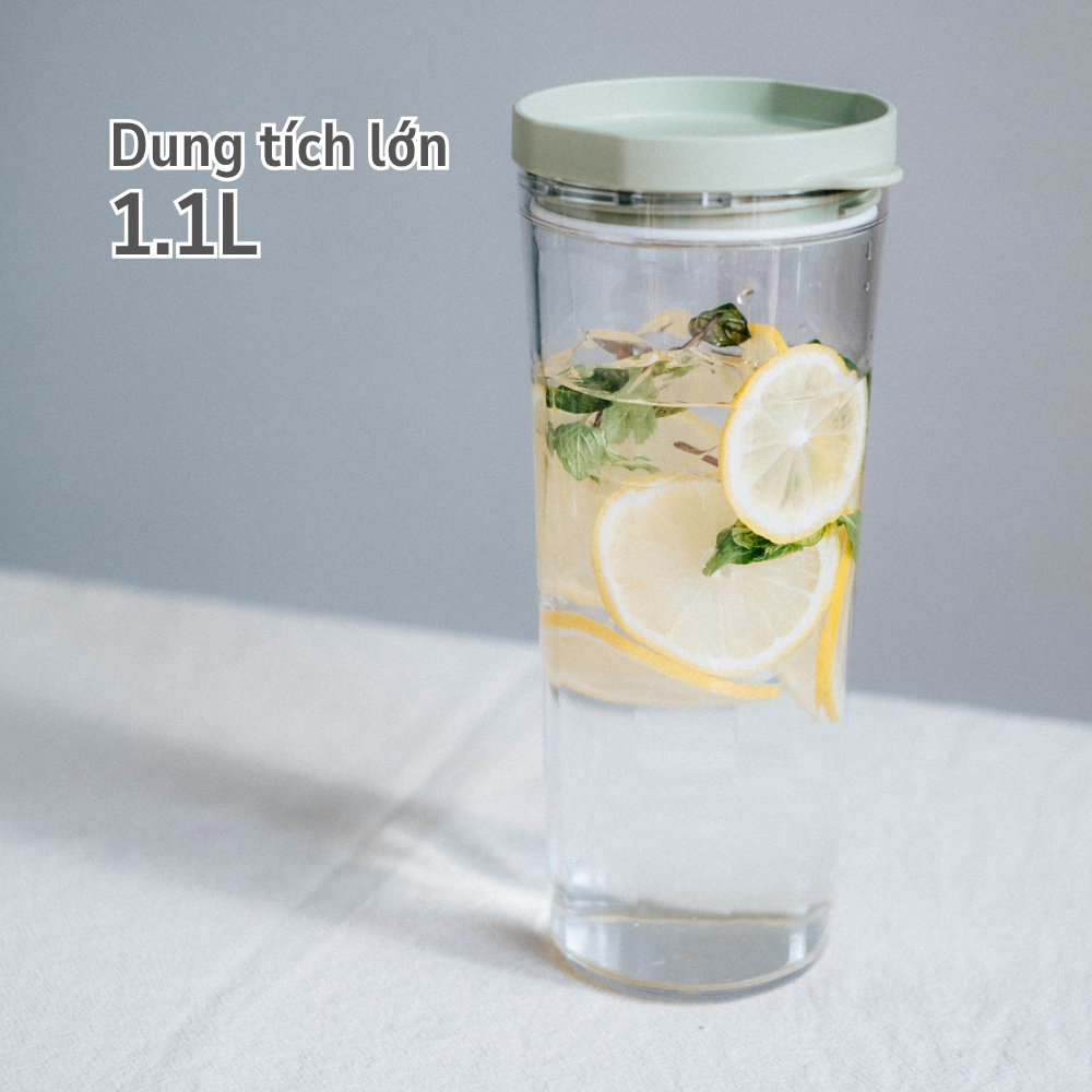  Bình đựng nước cao cấp Hario Jusio water pitcher FPJ-11-SG (nhựa PCT Tritan đặc biệt từ Eastman) 