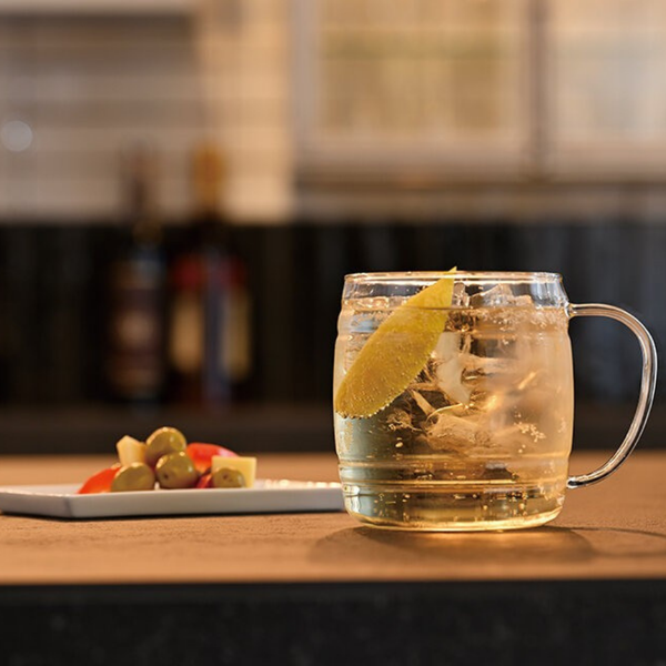  Ly bia thủy tinh chịu nhiệt cao cấp Hario heatproof glass barrel 620ml hình bầu có quai cầm 