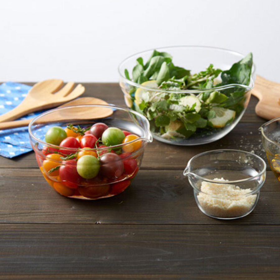  Chén thủy tinh chịu nhiệt cao cấp làm bếp có miệng rót Hario mixing bowl with spout 400ml (Φ131mm) 