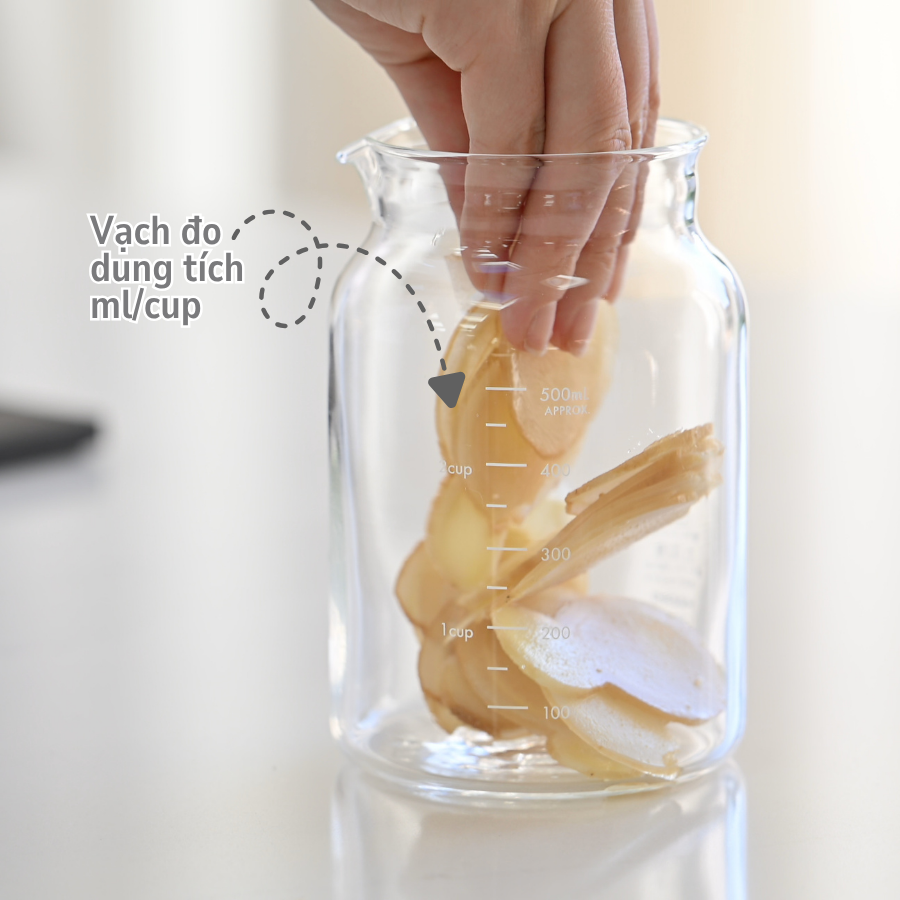  Hũ thủy tinh cao cấp có miệng rót Hario SLOWRA 1L ngâm ủ trái cây, đựng nước (dùng được lò viba) 