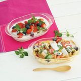  Khay thủy tinh chịu nhiệt cao cấp Hario heatproof gratin plate 600ml dùng được lò nướng, lò viba 