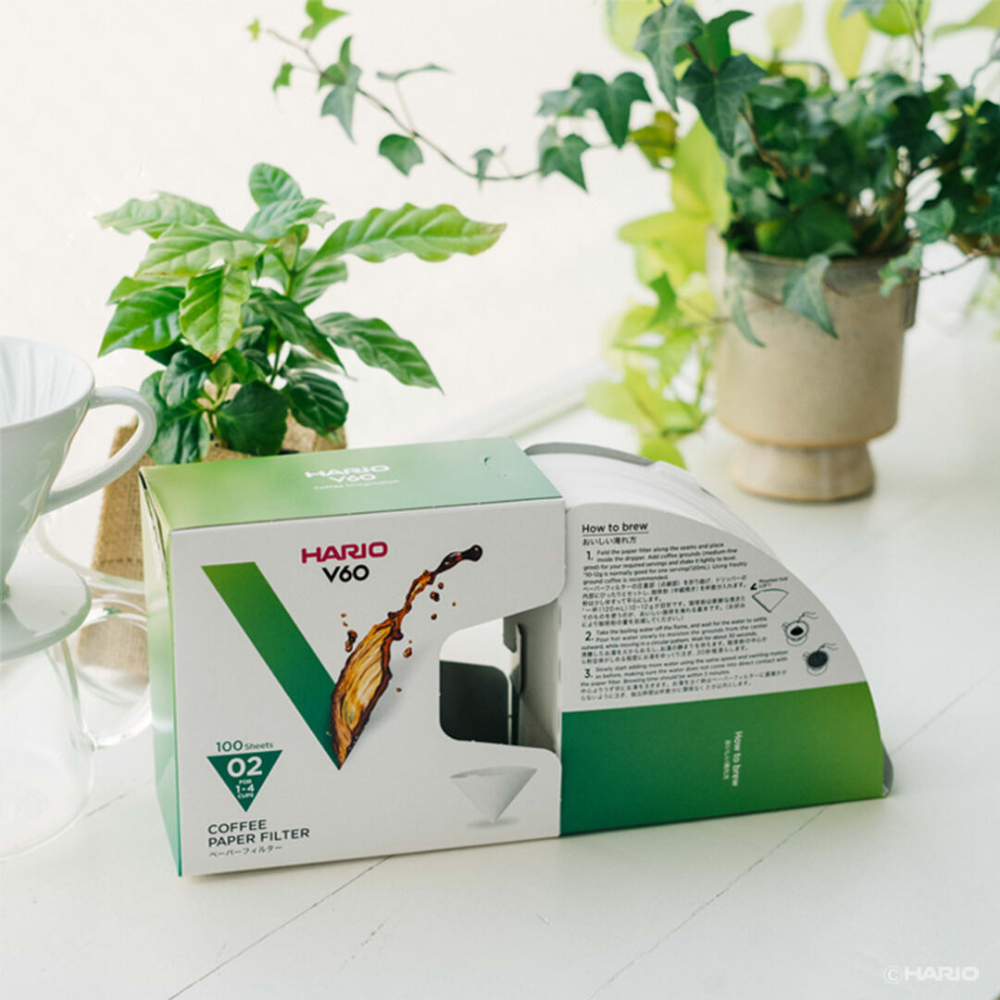  Giấy lọc Hario V60 pha cà phê Coffee Paper Filter 100 tờ size 02 VCF-02-100WK (màu Trắng, hộp giấy) 