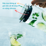  Bình nước bằng thủy tinh chịu nhiệt cao cấp Hario Water Jug 1.300ml (nắp thép, tay cầm thủy tinh) 
