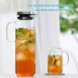  Bình nước bằng thủy tinh chịu nhiệt cao cấp Hario Water Jug 1.300ml (nắp thép, tay cầm thủy tinh) 