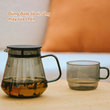  Ly thủy tinh Hario colors stack mug cup HCM-300ml thủy tinh chịu nhiệt cao cấp, 2 màu thời thượng 