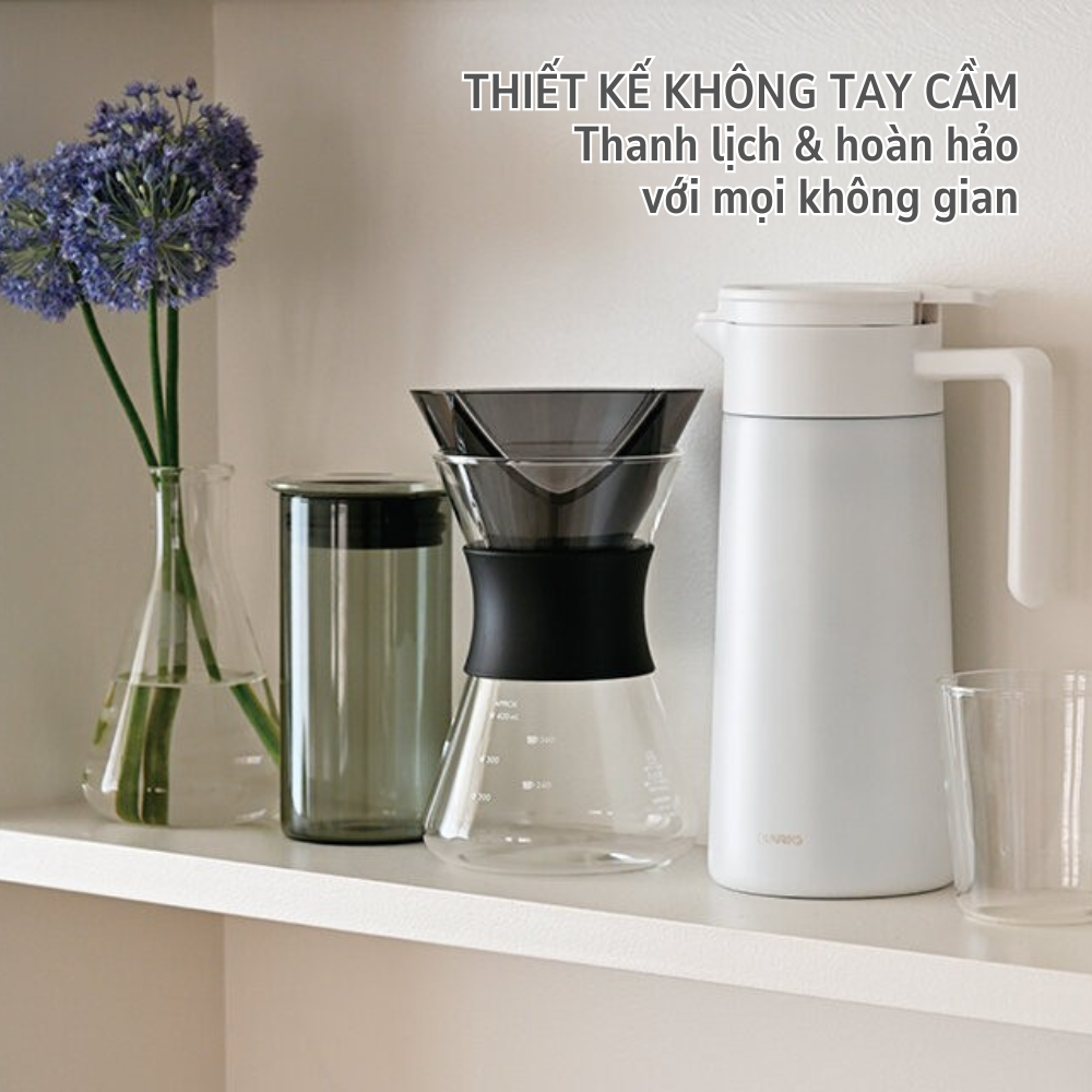  Set phễu Hario Mugen kèm bình server thủy tinh 400ml Hario easy coffee pot (phù hợp cho người mới) 