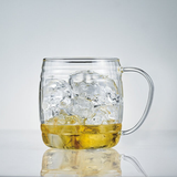  Ly bia thủy tinh chịu nhiệt cao cấp Hario heatproof glass barrel 620ml hình bầu có quai cầm 