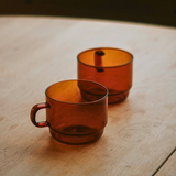  Ly thủy tinh Hario colors stack mug cup HCM-300ml thủy tinh chịu nhiệt cao cấp, 2 màu thời thượng 