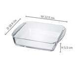  Khay thủy tinh cao cấp Hario heatproof square plate HKOZ 1300ml (dùng lò nướng, lò viba, có tay cầm) 