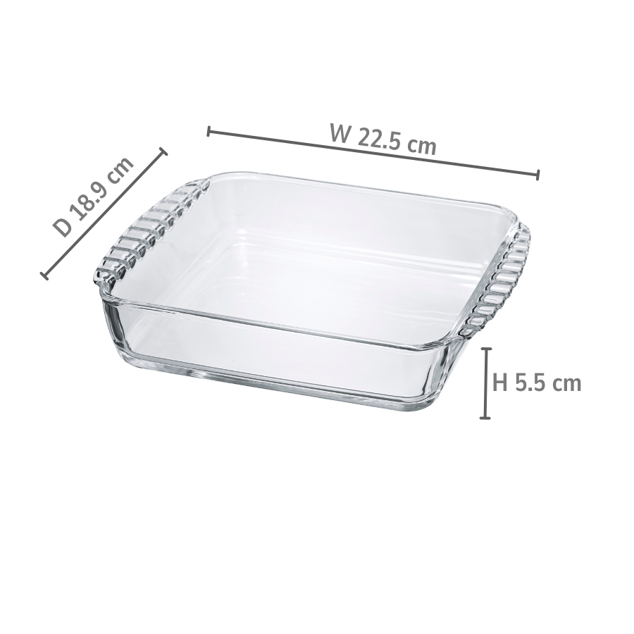  Khay thủy tinh cao cấp Hario heatproof square plate HKOZ 1300ml (dùng lò nướng, lò viba, có tay cầm) 