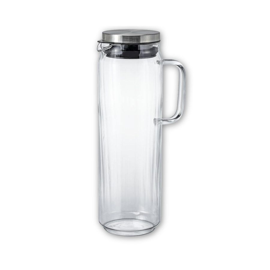  Bình nước bằng thủy tinh chịu nhiệt cao cấp Hario Water Jug 1.300ml (nắp thép, tay cầm thủy tinh) 