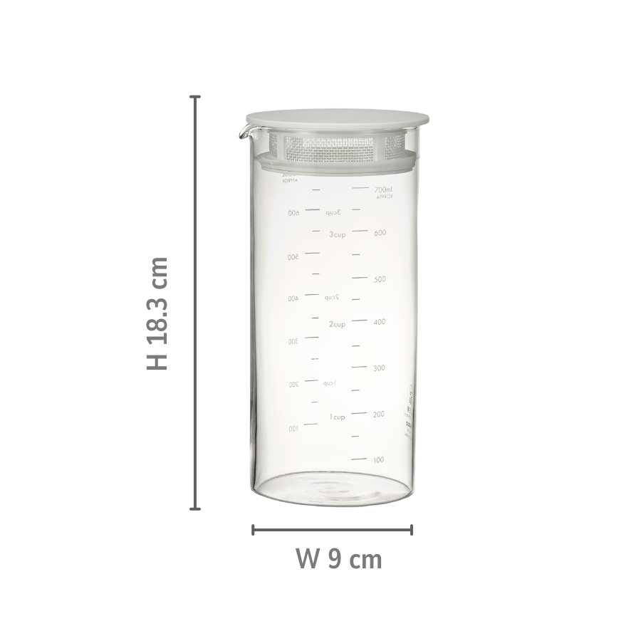  Bình thủy tinh cao cấp Hario SLOWRA 700ml đa dụng, có miệng rót, nắp lưới lọc (dùng được lò viba) 