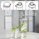  Bình đựng nước cao cấp Hario Jusio water pitcher FPJ-11-SG (nhựa PCT Tritan đặc biệt từ Eastman) 