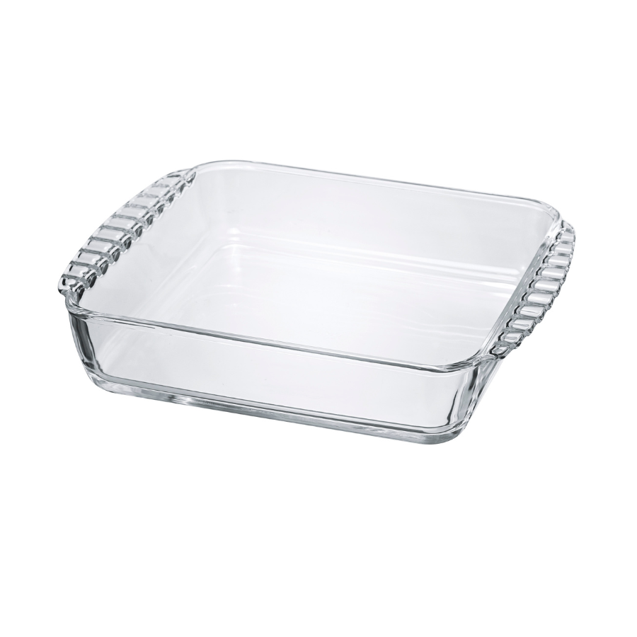  Khay thủy tinh cao cấp Hario heatproof square plate HKOZ 1300ml (dùng lò nướng, lò viba, có tay cầm) 