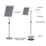  Cho thuê Bảng menu nâng hạ inox trắng A3 