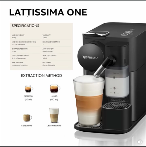  Cho thuê máy pha cà phê viên nén NESPRESSO LATTISSIMA ONE 
