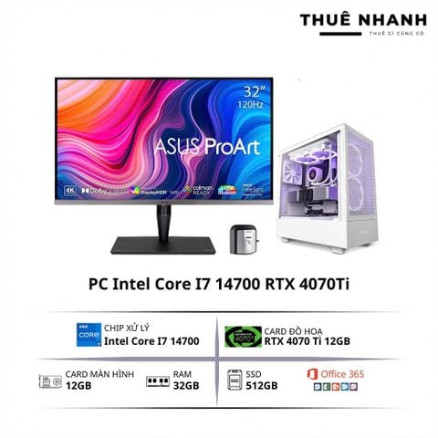  Cho thuê PC Core i7 14700 | 32GB RAM | RTX 4070 Ti 12GB 