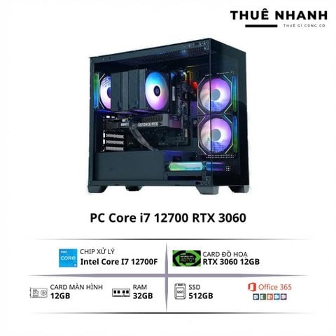  Cho thuê PC Core i7 12700F 32GB RAM RTX 3060 
