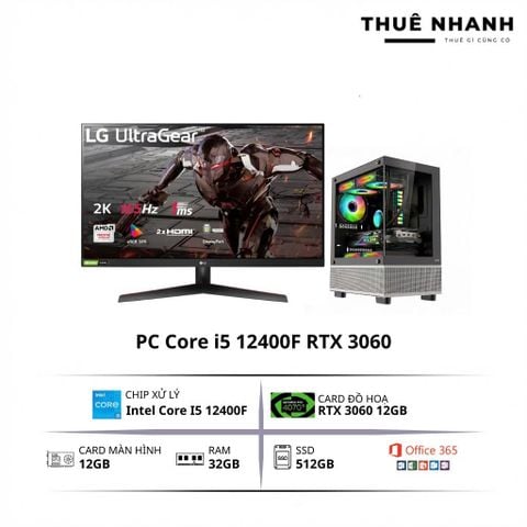  Cho thuê PC Core i5 12400F | 32GB RAM | RTX 3060 