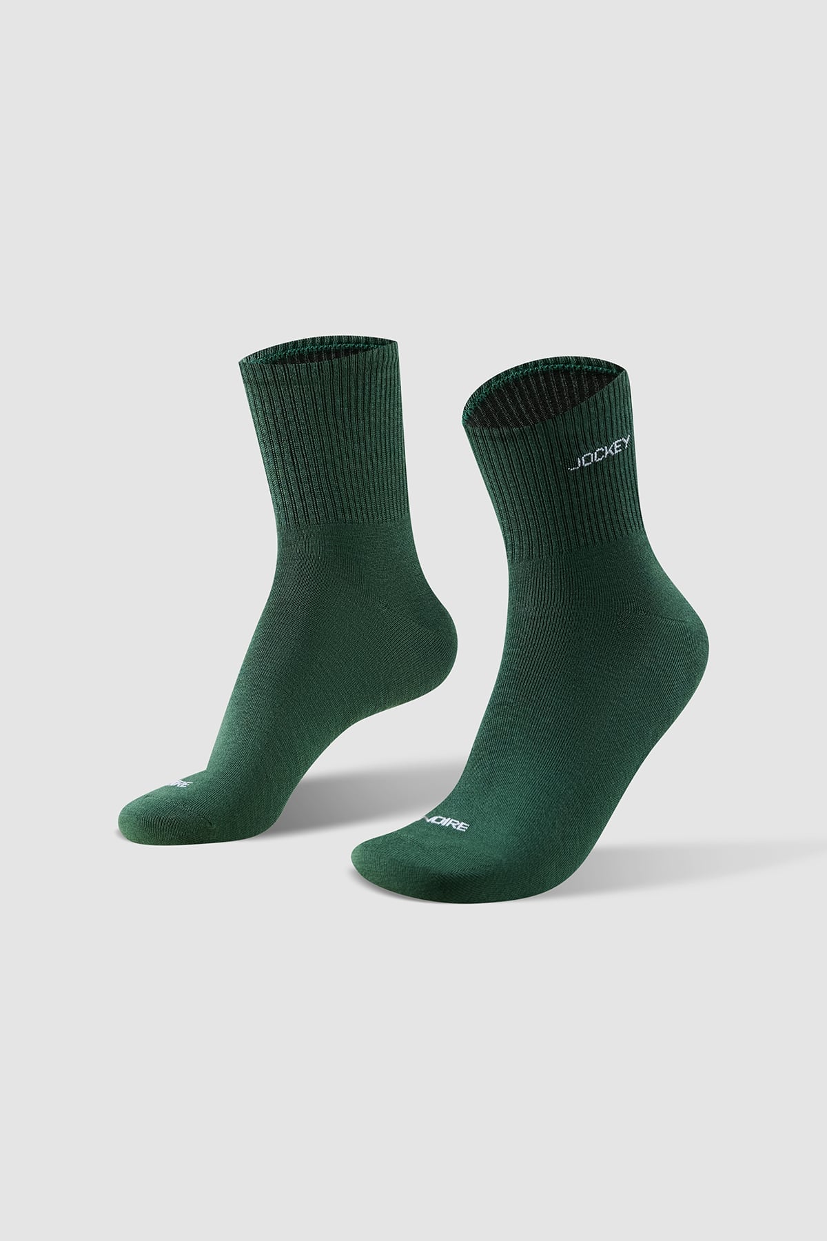 Vớ cotton cổ vừa dệt logo Jockey Noire – J4135